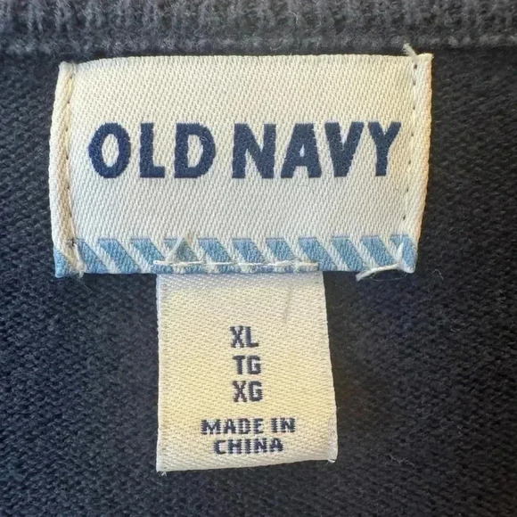 Old Navy’s men navy blue Argyle v-neck sweater size XLarge - Picture 6 of 7